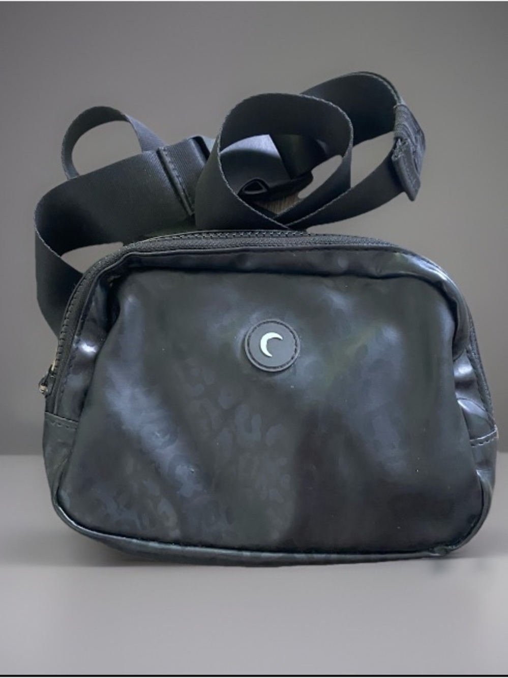 ZYIA Leopard Print Black Crossbody Bag